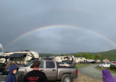 photo of full rainbow of the campground